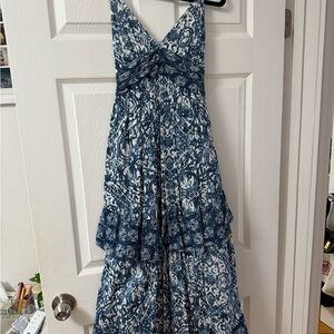 Blue and White Patterned Dress
